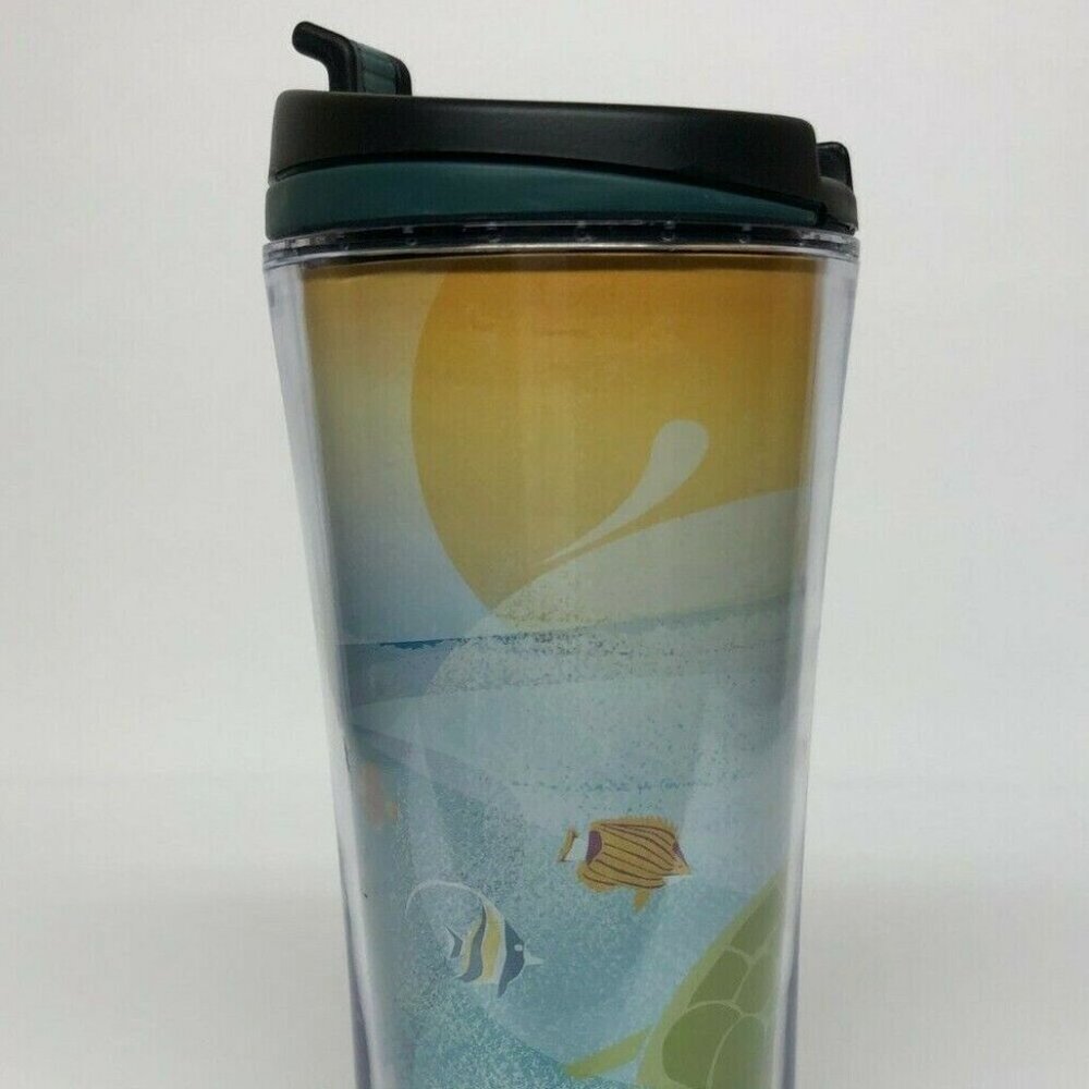 Starbucks Coffee Mug 2011 Aloha 12oz Tumbler Hawaii Beach Fish Turtle Hawaiian